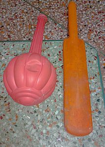 (Hanuman Ji Gada &amp; Plastic Cricket )Combo For Kids