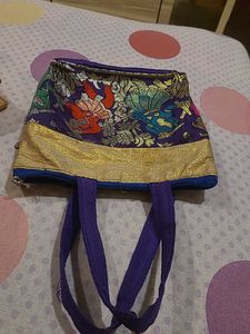 Purple Paithani Handbag