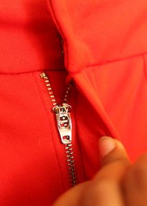 Red Slit Mesh Pants