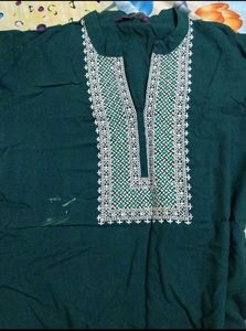 Libas Green Embroidered Kurti