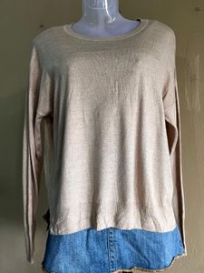 Beige Stylish Knitted Sweater 🎀