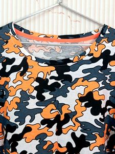 New Streachable Night Dress Orange Grey Black