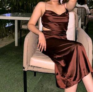 Brand New(Urbanic)Coffee Brown 🤎 Satin Slip Dress