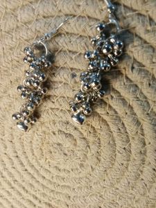 oxidised silver light weight earrings