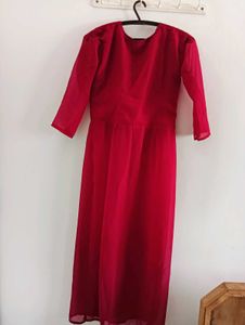 Red Chiffon Maxi Dress