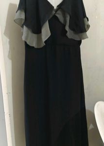 black gown dress forgot brand it&#39;s from myntra