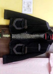 Boy And Girl Unique Black Denim Jacket