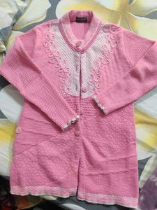 Pink Embellished Knit Cardigan