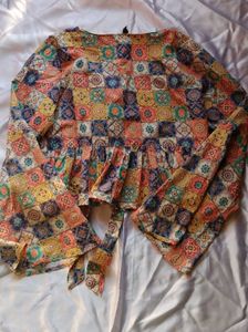 Boho Chic Printed bell sleeve Top