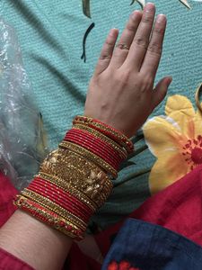 Red &amp; Gold Chuda Bangles