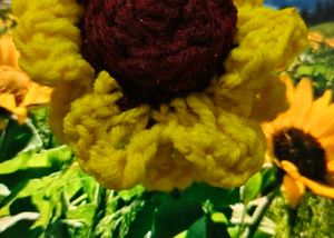 Selling Handmade Crochet Sunflower Keychain