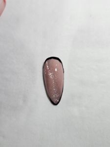 Gel Press-on Nails With 3d Charm And Cat Eye Nail