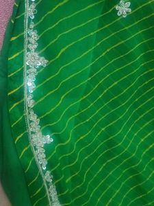 Green Striped Saree