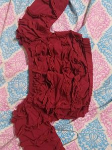 Red Raffel Crop Top