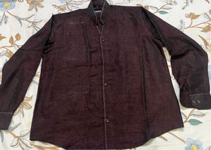 Elegant Deep Plum Silk Shirt