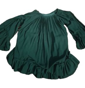 Green Ruffle Sleeve Top