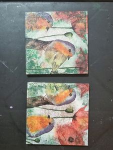 MDF Decoupage Coasters Set Of 2