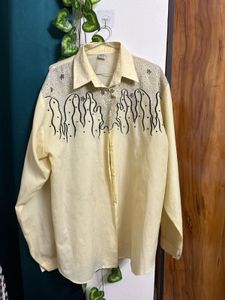 Vintage Unique Patterned Yellow Shirt
