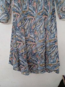 Marble Print Midi Dress