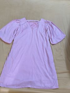 Pink Dress With Pearl Embellishments