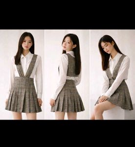 Korean Plaid Jumper Dress