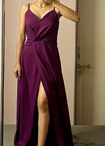 Berry blush Women Purple Maxi Slit Dress