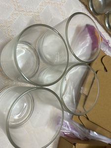 Clear Glass Candle Holders (Set of 4)