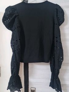 Zara Eyelet Sleeve Top