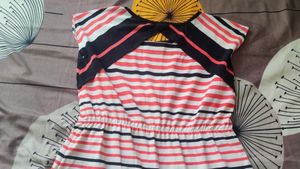 Elegant Pink&amp; Black Knee Length Top