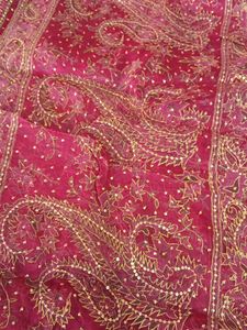 Red Embroidered saree