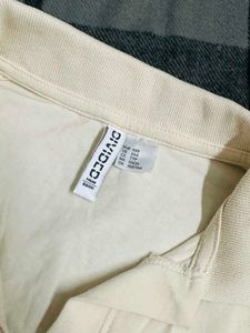 H&amp;m Collared Crop Fitted Top