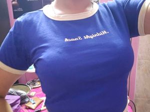 bonkers corner blue crop top