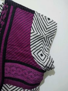 Dark Pink Orchid Kurta Diamond Print Mango Pyjama
