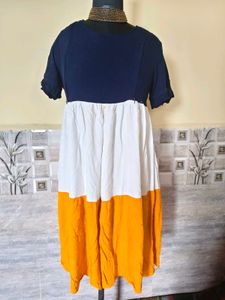 Cute Color Block Dress for Breast feeding Moms
