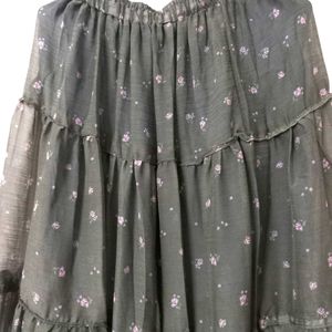 Tiered Floral Skirt