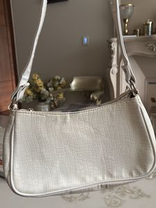White Croc Shoulder Bag