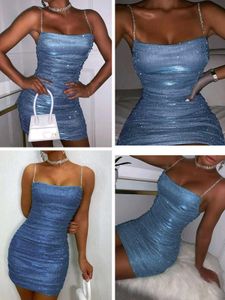 (Urbanic) Glittery Blue Rhinstone Chain Dress💙🔵