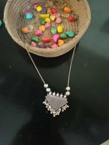 Silver Tribal Pendant Necklace