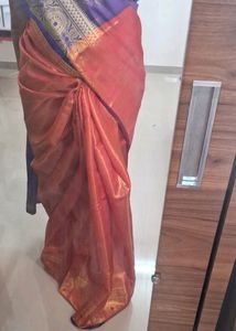 Red SAREE with Blue Pallu
