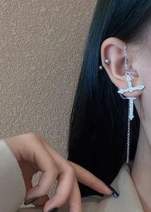 Punk Unique Cross Stud Dangle Single Earring