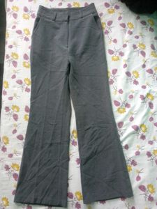 Grey Cotton Blend Trousers
