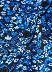 H&amp;M Blue Floral Button-Down Dress