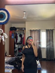 black madame midi dress