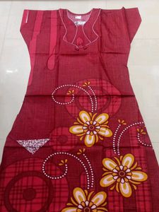 XL Red Cotton Nighty