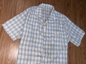Blue Plaid Pajama Top