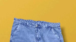 Denim Cargo Jeans For Ladies  Waist 34