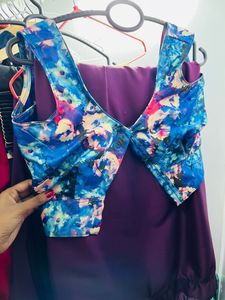 violet silk saree