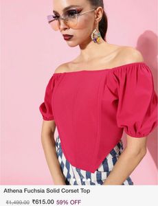 Athena Fuchsia Solid Corset Top