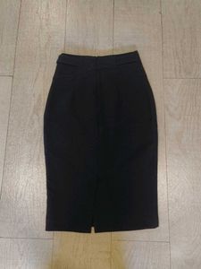 Black formal midi skirt