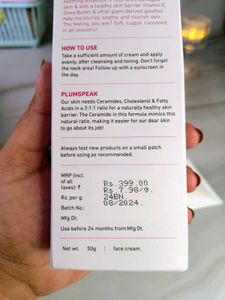Plum Rose Water Toner &amp; Oats And ceramide Combo